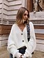 cheap Cardigans-Women&#039;s Solid Color Cardigan Cotton Long Sleeve Sweater Cardigans V Neck White Black Blue