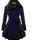 cheap Coats &amp; Trench Coats-Women&#039;s Coat Fall Winter Spring Street Daily Holiday Long Coat Tailored Fit Fashion Lady Jacket Solid Color Camel Navy Black