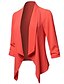 baratos Blazers Femininos-blazer blazer feminino leve aberto com mangas 3/4 em maciço e estampa floral magenta