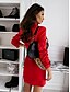 cheap Blazers-Women&#039;s Blazer With Belt Solid Colored Chic &amp; Modern Long Sleeve Coat Business Fall Spring Long Double Breasted Jacket White / Rabbit Fur / Plus Size
