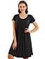 cheap Women&#039;s T-shirts-Women&#039;s Shirt Tunic Light Gray Wine Black Asymmetric Casual Short Sleeve Round Neck Basic S