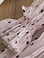 abordables Robes pour Filles-Robe Fille Enfants Petit Pois Couleur Pleine Rose poussiéreuse Dentelle Rose poussiéreuse Beige Mi-long Polyester Manches Longues Le style mignon Robes