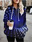 cheap Hoodies &amp; Sweatshirts-Women&#039;s Daily Going out Coat Regular Fit Basic Jacket 3D Print Long Sleeve Print Graphic 3D Blue