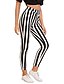 cheap Graphic Chic-women&#039;s striped high waist workout leggings skinny yoga stretchy pants black and white xl