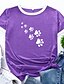 baratos T-shirts-Mulheres Diário Final de semana Camiseta Manga Curta Animal Decote Redondo Patchwork Imprimir Básico Blusas Verde Branco Preto S