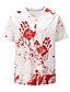 abordables Tank Tops-Hombre Camiseta Camisa Gráfico 3D Impresión 3D Escote Redondo Casual Fin de semana Manga Corta Estampado Tops Roca Exagerado Rojo / Blanco