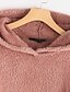 baratos Moletons-Mulheres Animal Moletom com capuz Casaco de pelúcia Bolso frontal Orelha de gato não imprimível Casual Diário Básico Moletons Moletons Solto Superdimensionado Longo Rosa Vinho Verde Tropa