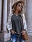 cheap Shoes &amp; Accessories-Women&#039;s Blouse Patchwork Hole Lace Lace Round Neck Spring &amp;  Fall Regular Light Coffee Black Grey Light Grey Beige