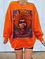 cheap Hoodies &amp; Sweatshirts-Women&#039;s Graphic Hoodie Sweatshirt Oversized Other Prints Daily Basic Oversized Hoodies Sweatshirts  Gray Orange