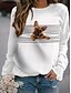preiswerte Kapuzenpullis &amp; Sweatshirts-Damen Hund Grafik 3D Kapuzenshirt Pullover Bedruckt Täglich Grundlegend Alltag Kapuzenpullover Sweatshirts Weiß Hellgrau Schwarz