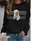 preiswerte Kapuzenpullis &amp; Sweatshirts-Damen Hund Grafik 3D Kapuzenshirt Pullover Bedruckt Täglich Grundlegend Alltag Kapuzenpullover Sweatshirts Weiß Hellgrau Schwarz