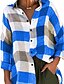 cheap Plus Size Tops-Women&#039;s Plus Size Print Plaid Blouse Shirt Large Size Shirt Collar Long Sleeve Tops Big Size