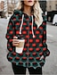 cheap Hoodies &amp; Sweatshirts-Women&#039;s Casual Jacket Daily Valentine&#039;s Day Going out Coat Regular Fit Basic Jacket 3D Print Long Sleeve Print Graphic 3D Red