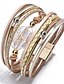 abordables Bracelets-bracelet en cuir pour femmes bracelets de manchette en perles baroques bracelets en tube d&#039;or multi-brins bracelets bracelet bohème cadeau pour femmes adolescentes femme