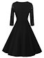 cheap Party Dresses-Women&#039;s Sheath Dress Knee Length Dress 3/4 Length Sleeve Solid Color Lace Patchwork Fall Spring Elegant 2021 Wine Dusty Blue S M L XL XXL