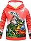 billige Hættetrøjer og sweatshirts til drenge-Børn Drenge Hættetrøje og sweatshirt Langærmet Dinosaurus Trykt mønster Trykt mønster Blå Sort Rød Børn Toppe Basale Halloween