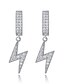 cheap Earrings-lightning bolt earrings silver plated fashion hip hop jewelry gifts for men women