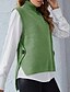 cheap Sweaters-Women&#039;s Sweater Vest Jumper Ribbed Knit Button Knitted Turtleneck Solid Color Home Daily Basic Stylish Winter Fall Green Black S M L / Sleeveless / Sleeveless / Casual / Regular Fit / Going out