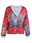 cheap Sweaters-Women&#039;s Stylish Color Block Geometric Women&#039;s Hoodies Long Sleeve Sweater Cardigans V Neck Fall Winter Black Red Green
