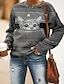 cheap Women&#039;s Sweaters-Women&#039;s Cardigan Striped Animal Stripe Cotton Long Sleeve Sweater Cardigans Fall Spring Crew Neck Black