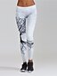 billige Graphic Chic-leggings til kvinders trædesign (hvid, medium)