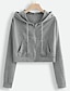 cheap Hoodies &amp; Sweatshirts-Hoodie Cropped Hoddie Pullover Navy Wine White Brown S M L XL XXL