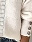 cheap Sweaters-Women&#039;s Pullover Sweater Jumper Knitted Lace Trims Button Solid Color Stylish Elegant Casual Long Sleeve Regular Fit Sweater Cardigans V Neck Fall Winter White / Holiday / Going out