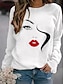 cheap Hoodies &amp; Sweatshirts-Women&#039;s Graphic Portrait Hoodie Sweatshirt Daily Basic Casual Hoodies Sweatshirts  Blushing Pink Gray White