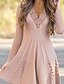 cheap Mini Dresses-Women&#039;s Sweater Jumper Dress Short Mini Dress Blushing Pink Long Sleeve Solid Color Mesh Patchwork Winter Spring V Neck Casual 2021 M L XL XXL 3XL
