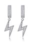 cheap Earrings-lightning bolt earrings silver plated fashion hip hop jewelry gifts for men women