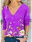 cheap Hoodies &amp; Sweatshirts-Women&#039;s Geometric Women&#039;s Hoodies Cotton Long Sleeve Sweater Cardigans V Neck Fall Winter Black Purple Red