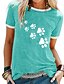 cheap T-Shirts-Women&#039;s Daily Weekend T shirt Tee Short Sleeve Animal Round Neck Patchwork Print Basic Tops Green White Black S