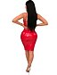 cheap Party Dresses-Women&#039;s Sheath Dress Short Mini Dress Blue Black Red Sleeveless Solid Color Backless Zipper Lace Fall Spring V Neck Hot Sexy Party Club Slim 2021 S M L XL