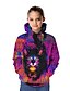 preiswerte Kapuzenpullover &amp; Sweatshirts für Mädchen-Kinder Mädchen Kapuzenpullover Langarm Katze Grafik 3D Tier Druck Fuchsie Kinder Oberteile Aktiv