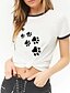 cheap T-Shirts-Women&#039;s Daily Weekend T shirt Tee Short Sleeve Animal Round Neck Patchwork Print Basic Tops Green White Black S
