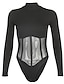 preiswerte Jumpsuits &amp; Rompers-Damen Ordinär Aktiv Weiß Schwarz Grau Jumpsuit Einfarbig Gitter Patchwork