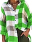 preiswerte Tops in Übergröße-Damen Übergröße Druck Verziert Bluse Hemd Große Größe Hemdkragen Langarm Oberteile Große Größe / Übergrössen