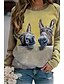 cheap Hoodies &amp; Sweatshirts-Women&#039;s Color Block Animal Women&#039;s Hoodies Long Sleeve Sweater Cardigans Crew Neck Fall Winter Blue Yellow Green