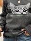 abordables Pulls pour Femme-Femme Cardigan Rayé Animal Bandes Coton Manches Longues Pull Cardigans Automne Printemps Col Ras du Cou Noir