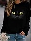 preiswerte Kapuzenpullis &amp; Sweatshirts-Damen Katze Grafik 3D Pullover Sweatshirt Bedruckt 3D-Druck Täglich Grundlegend Alltag Kapuzenpullover Sweatshirts Schwarz