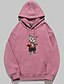 cheap Hoodies &amp; Sweatshirts-Women&#039;s Cat Graphic 3D Hoodie Pullover Front Pocket 3D Print Daily Basic Casual Hoodies Sweatshirts  Yellow Blushing Pink Fuchsia
