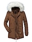 cheap Best Sellers-men&#039;s winter fur collar mid-long hooded down jacket thicken wadded coat (2xl, black)