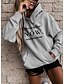 cheap Hoodies &amp; Sweatshirts-Women&#039;s Hoodie Pullover 100% Cotton Basic Casual Front Pocket Black White Yellow Graphic Text Slogan Daily Hooded Long Sleeve Without Lining Micro-elastic Fall &amp; Winter
