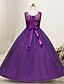 cheap Girls&#039; Dresses-Kids Little Girls&#039; Dress Solid Colored Layered Mesh Lace White Blue Purple Maxi Sleeveless Cute Dresses Regular Fit
