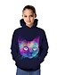 billige Hættetrøjer og sweatshirts til piger-Børn Pige Hættetrøje og sweatshirt Langærmet Regnbue 3D-udskrivning Kat Trykt mønster Kat Grafisk 3D Dyr Aktiv