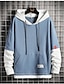 cheap Hoodies-Men&#039;s Color Block Pullover Hoodie Sweatshirt Hooded Casual Hoodies Sweatshirts  Slim Long Sleeve Blue Gray