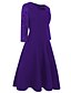cheap Party Dresses-Women&#039;s Sheath Dress Knee Length Dress 3/4 Length Sleeve Solid Color Lace Patchwork Fall Spring Elegant 2021 Wine Dusty Blue S M L XL XXL