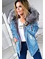 cheap Down&amp; Parkas-Women&#039;s Parka Daily Fall Winter Regular Coat Hooded Loose Streetwear Jacket Long Sleeve Solid Colored Pocket Blue Grey / Lined