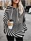 abordables Sweats à capuche et sweat-shirts-Femme Quotidien Sortie Manteau Standard basique Veste 3D effet Manches Longues Imprimé Graphique 3D Noir