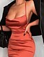 cheap Party Dresses-Women&#039;s Strap Dress Knee Length Dress Green Black Pink Wine Red Sleeveless Solid Color Backless Lace up Fall Halter Neck Casual Sexy Party Slim 2022 S M L
